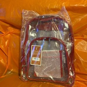 Kcliffs clear/red trim backpack